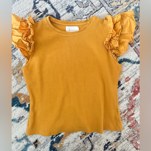 By Anthropologie Woven Ruffle Top - Picture 4 of 7
